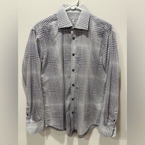Bugatchi Men’s Long Sleeve Button Down Shirt Size Large Slim Fit